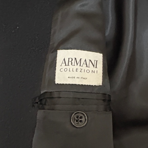 Armani Collezioni Men's Black Cashmere Overcoat Size 42 - Picture 13 of 16